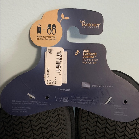 Isotoner SIGNATURE 360 ALL AROUND MEMORY FOAM WOMEN'S Slippers Med. 6.5-7.5. - Picture 5 of 7